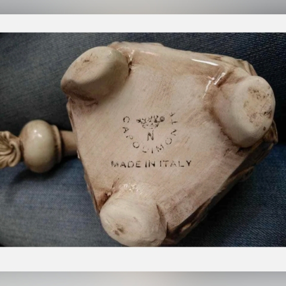 Footed URN Vintage Capodimonte Porcelain Covered Jar-with Flowers Italy/… - Picture 16 of 16